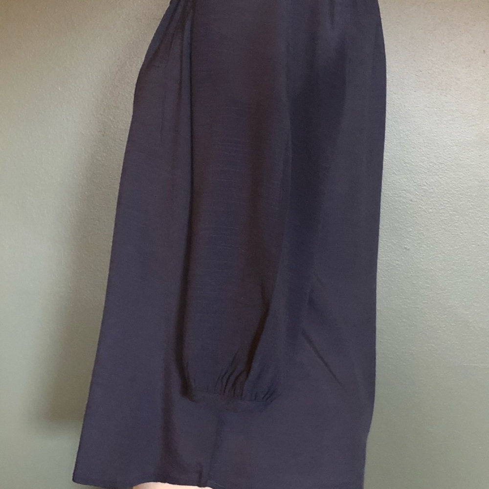 🌎 EUC! BOHO BLUE EMBROIDERED TOP - Picture 3 of 7